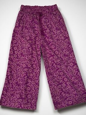 Knox Rose Lavender-Pink Paisley Elastic Waist Pants